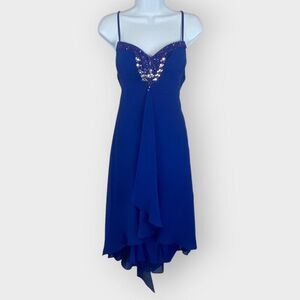 Whimsical Fairy Womens Baby Doll Formal Dress | 3/4 | Chiffon Asymmetric Beads